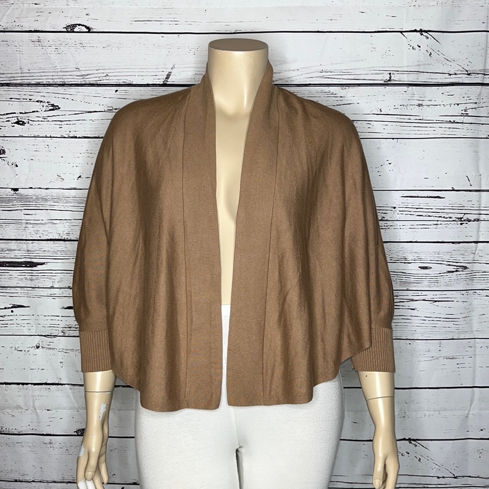 Isaac Mizrahi Live! Size XL Tan Dolman Sleeve Cocoon Sweater Shrug Cardigan